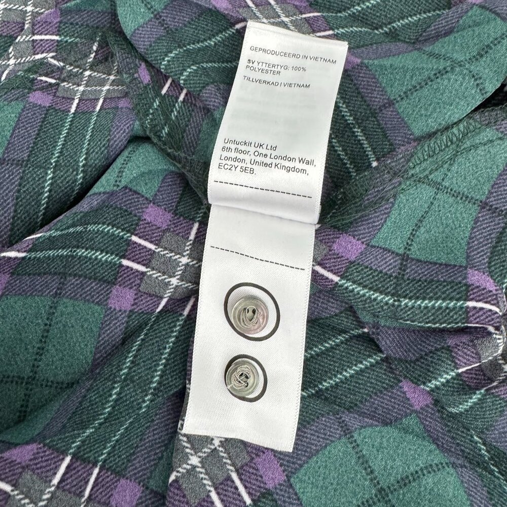 UNTUCKit Janice Plaid Shirt Dress Pleated Button Front Preppy Size 4 - Picture 11 of 12
